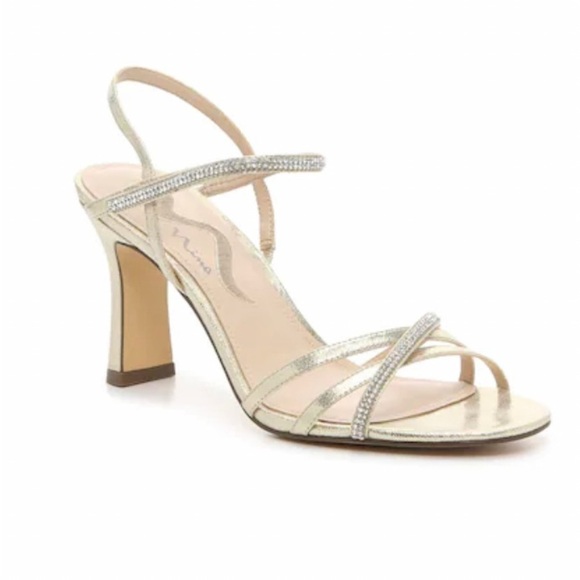 EUC NINA Shoes ( Amillia-YF style) Shimmer Gold with rhinestones. EUC. - Picture 1 of 6
